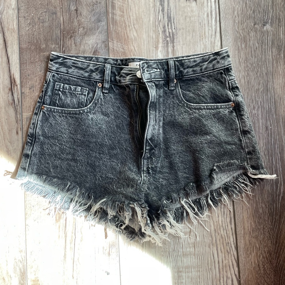 pacsun high rise black jean shorts, lightly used
